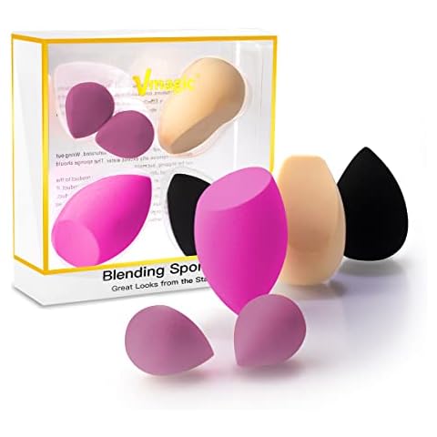 Beauty Makeup Blender Sponge in Applicators, Flawless Makeup, Foundation Makeup and Beauty Sponge (2 MINI + 3 SHAPE) (PURPLE) Cover