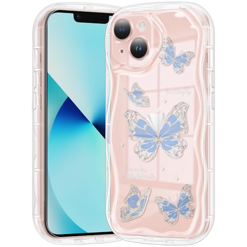 Coque iPhone 13 papillon bleu eau, le cadeau idéal pour fille
