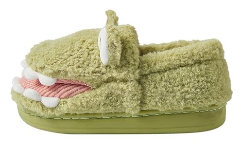 Dinosaur Plush House Slippers for Woman Men Soft Sandals Indoor & Outdoor Non-slip Home Thick Bottom Winter Slipper2