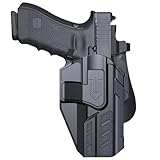 Adjustable Retention Holster for Glock 17/19/19X/31/32/44/45 Gen 1-5, Open Carry OWB Holsters for Glock 22/23 Gen 1-4, Level Ⅱ Outside Waistband Paddle Gun Holster with Rapid Release