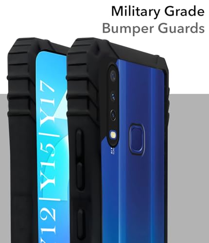Image of Jkobi Back Cover Case for Vivo Y12 | Y15 | Y17 (Ultimate Shockproof Bumpers | Anti Yellow | Hybrid PC | Black)