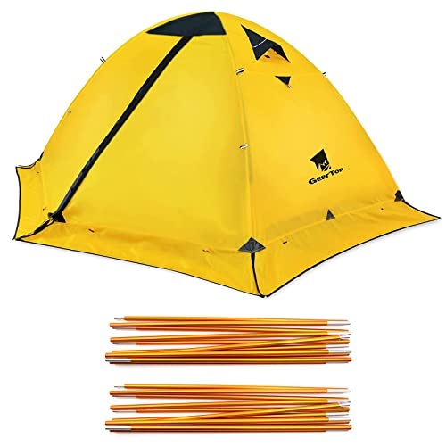 Geertop 2 Person Tent For Camping Toproad 2 Yellow And Replacement Tent Poles Bundle #TOP14