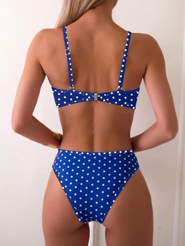 Image of Fanuerg Women's Triangle Bikini Sets O Ring Linked Two Piece Swimsuits Floral Printed Cheeky Bathing Suit