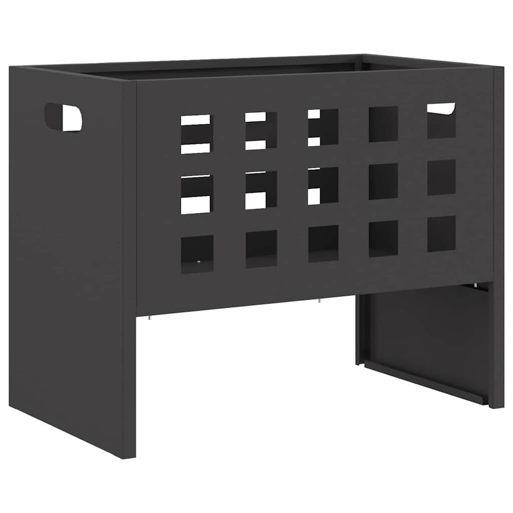 Feuerstelle Schwarz 50 x 30 x 40 cm Stahl tragbarer Feuerkorb für Balkon Terrasse, kamin ofen heizung wärme, mit offener Belüftung für flamme und Feuerromantik