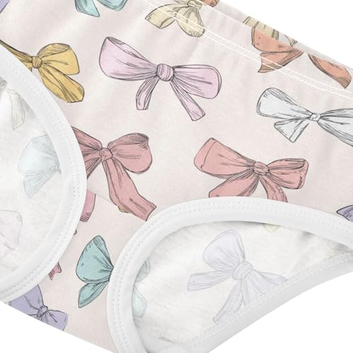 Wusikd Bows Ribbons Girls' Underwear Cotton Girls Briefs Soft Toddler Underwear 2T4