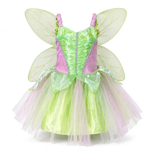 Petitebelle Déguisement de fée pour fille Robe et ailes Vert - vert - Large