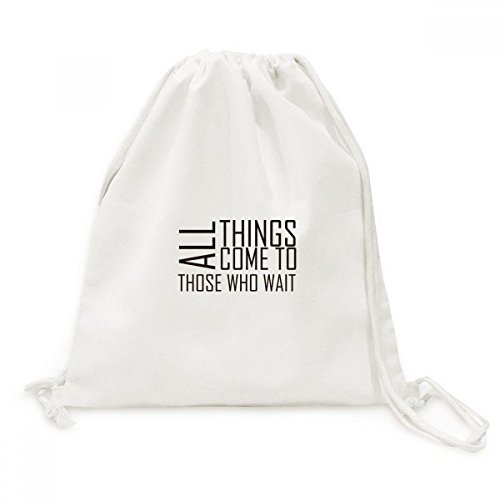 Sac à dos en toile souple imprimé citation française avec double cordon