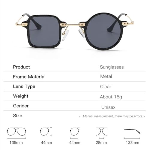 Lunettes de soleil punk de luxe avec finitions soignées géométriques - 5