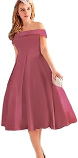 دريس كشمير للنساء بتصميم قصة واسعة ومكشوف الكتفين