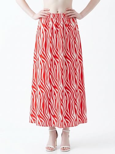 Image of VAGISHA Women's 4-Metre Flared Long Skirt | Skirts for Women Long Length | Long Skirts for Girls | Ethnic & Boho Printed Wear with Elastic Waist | Perfect for Party, Festive & Casual Look