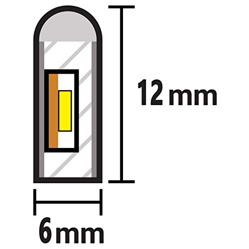 Inextstation Neon Led Strip Light 16.4Ft/5M Neon Light Strip 12V Silicone Led Neon Rope Light Waterproof Flexible Led Neon Lights For Bedroom Indoors Outdoors, Orange (Power Adapter Not Included) #TOP4
