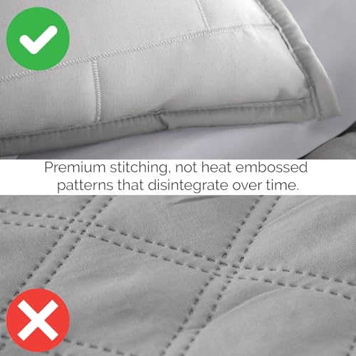 Image of Southshore Fine Living, Inc. Twin Daybed Comforter Sets, 6-Piece Trundle Bed Bedding Set with Bedspread, 3 Pillow Shams, Bedskirt, Throw Pillow - Day Bed Cover Sets, Brickyard Light Grey