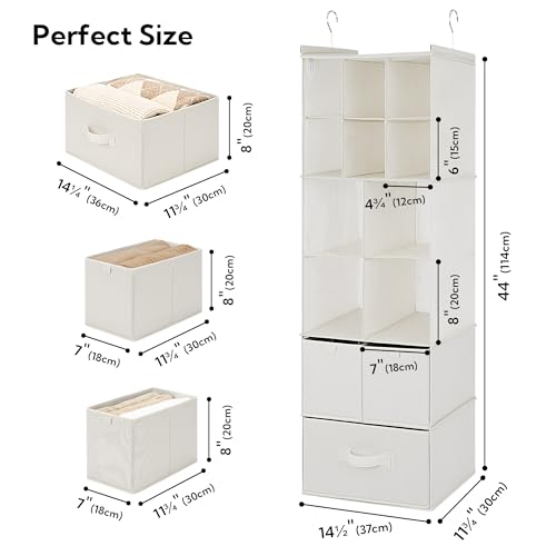 GRANNY SAYS Hängender Schrankorganizer mit Schubladen, 6 Regalteiler Hängender Schrankorganizer, tragbare, Faltbare Hängeregal für Schrank… – Ansicht 6