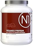 N1 Vegan Protein Eiweißpulver 1kg Dose [100% Pflanzlich] Protein Pulver Schoko - Eiweiß Muskelaufbau, Eiweißpulver zum Backen, Mehrkomponenten Protein, Whey Protein vegan, Eiweiss Shake, Proteine
