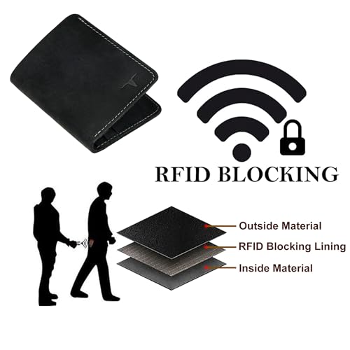 Image of URBAN FOREST Joe Vintage Black Leather Wallet for Men