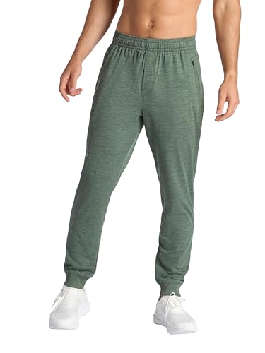 Gaiam Men’s Chill Flex Jogger, Slim Fit, 30” Inseam, Stretch Midweight Material, Duck Green Heather, Medium