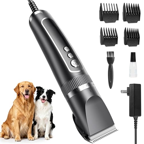 kurtmark Dog Clippers for Grooming Thick Hair, 36V Electric Corded Dog Grooming Kit, 10ft 3-Speed...