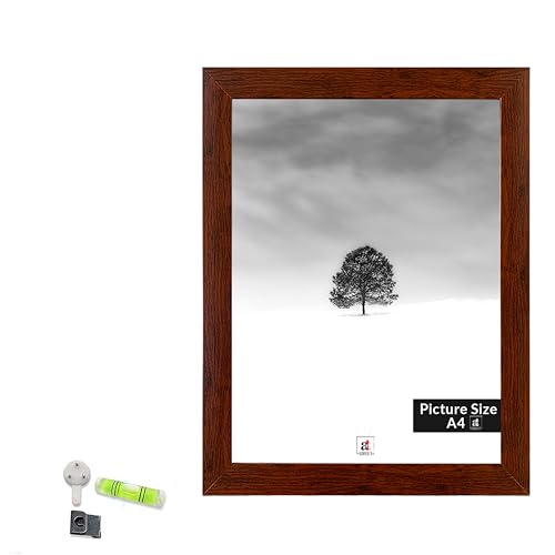 Image of Art Street Hanging Picture Frame for Wall Hanging Photo Frames for Wall Decoration Home Decor Photo Frame for Diwali Decoration Picture Frames A4 Size Brown 20x30 cm