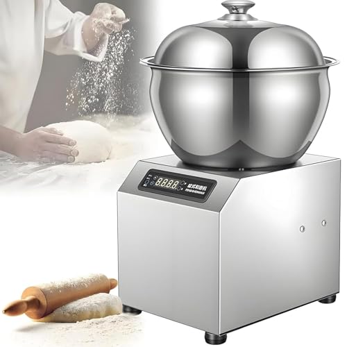Batidora de masa comercial en espiral con temporizador y doble rotación para masa de panadería y pizza, capacidad de 5 kg
