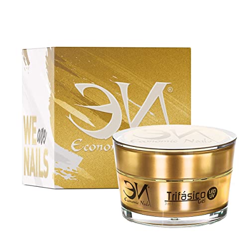 Economic Nails – Gel UV Monophase 50ml | 3 en 1 Gel pour ongles = Base + Construction + Finition | UV/LED