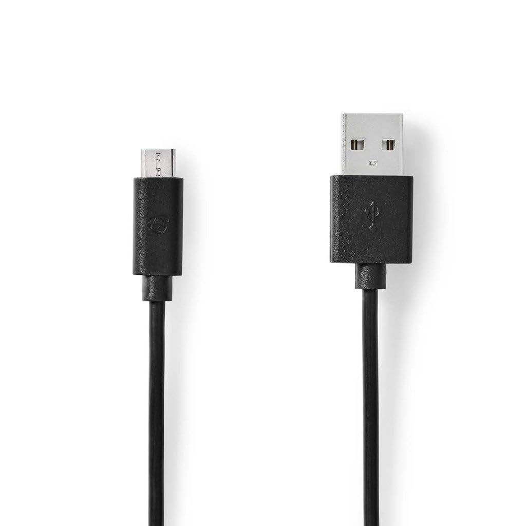 NEDIS USB 2.0 Cable, USB-A Male to Micro-B Male, 480 Mbps Transfer - 3.0m