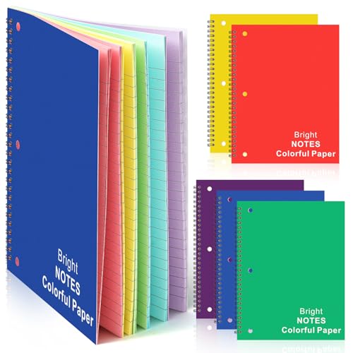 Carnets à spirale Henoyso lignés colorés format 24,8x19,1 cm pour le bureau