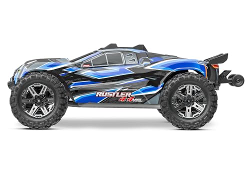 Image of Traxxas Rustler 4X4 VXL Brushless RC Car, Blue, Adults (Unisex)