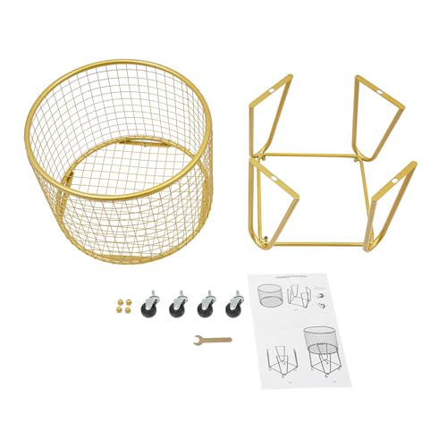 Image of Wire Metal Deep Set Rolling Laundry Basket,Mesh Wire Laundry Basket Storage Cart for Bathroom Bedroom Dirty Clothes Storage (F)