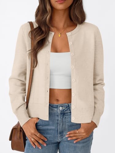 Image of Trendy Queen Lightweight Cardigan Sweaters for Women 2026 | Soft Knit Button-Down, Classic Fit Open-Front Layering Piece for Fall, Winter & Office Wear