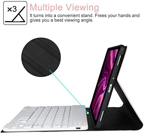 IVEOPPE Keyboard Case for Samsung Galaxy Tab S6 Lite 10.4'' 2022/2020,7 Colors Backlit Bluetooth Keyboard with Smart Folio Cover for Galaxy Tab S6 Lite [SM-P613/P619/P610/P615],Rose Gold