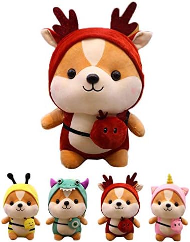 CASAGOOD Squirrel Stuffed Animal in Christmas Deer Costume, Adorable Plushies Chipmuck Wearing Red Deer Outfit, Plush Toys Chipmuck as Great Gift for Kids. Stuffed Animals for Daily 10 Inch