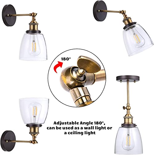 XLHEE Europese Design Eenvoudige Glazen Lampen En Lantaarns Industriële Vintage Blaker Verstelbare Metalen Retro… - Afbeelding 6