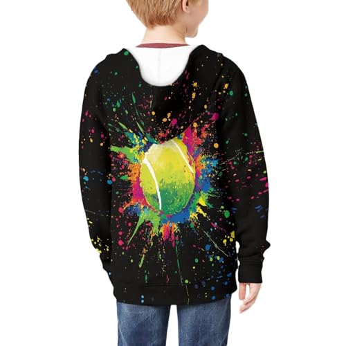 Soccer Print Hoodies for Boys Long Sleeve Thick Hooded Sweatshirt Zip Up Jackets 3D Graphic Fall Outfits for Kids3