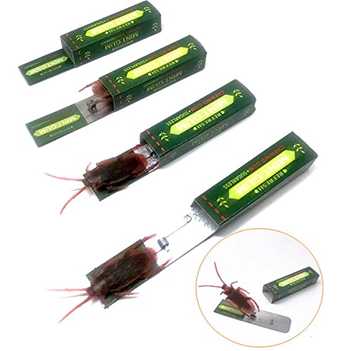 Cooplay 4PCS Roaches Prank Chewing Gum Spoof Cockroach Head Toys Gadget Insert Fake Practical Joke...