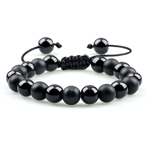 Bracelet obsidienne noire et œil de tigre pour séance de yoga et méditation