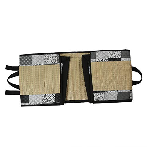 Image of CRAFT OF INDIA - Foldable korai Grass chatai 3X6 ft, Black Cotton with 15MM Soft Foam Hand Made