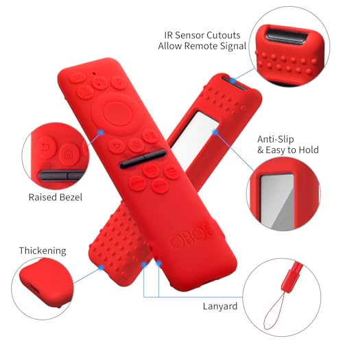 Image of Oboe Silicone Tv Remote Cover Compatible with Samsung Smart Tv Remote 2025 Model TM2360 E Key Cover Protective Case with Lanyard (L-Wine Red) [Remote NOT Included]
