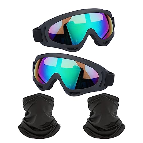 Motorcycle Goggles,2 Pack Dirt Bike ATV Motocross Riding Hiking P...