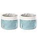 myHodo Set di 2 Cestini Portaoggetti in Tessuto (16 cm) 100% Cotone, per Tavolo da Toeletta, Fasciatoio e Bagno, Contenitore Pieghevole per Medicine, Cosmetici, Gioielli e Oggetti per Bambini (Blu)