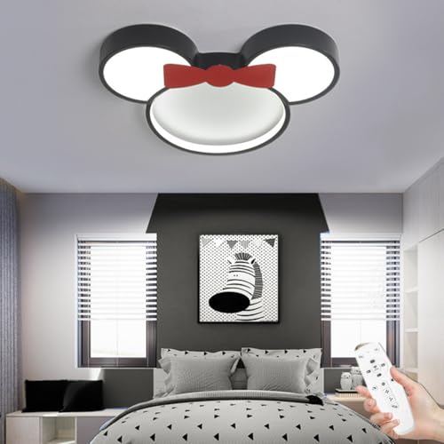WJCJ LED Plafones de Techo 36W Regulable con Mando a Distancia Lámpara de Techo de Dibujos Animados Anime Minnie Iluminación Infantil de Techo Acrílico Pantalla Niños Niñas Dormitorio Plafón 50CM