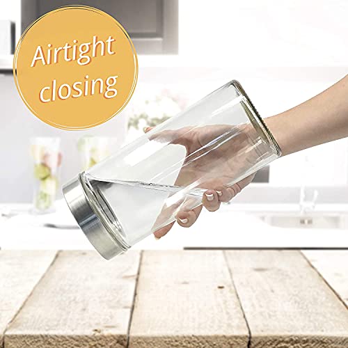 Image of ISKO | Borosilicate Glass Jar | with Steel Cap | 1000ML | Heat resistant |microwave safe | Dish washer | Set of 4 Pcs