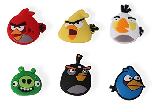 Ycollection Angrybird Silicone Vibration Dampeners for Tennis Squash Racket (6 Pack)