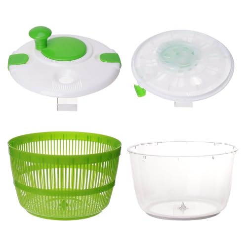 DOITOOL Secador de Ensaladas Manual para Verduras y Frutas, Deshidratador Plástico Seguro para Lavado y Centrifugado, Cesta Escurridora Multifuncional Adecuado para Uso Doméstico