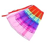 BESTOYARD Women Layered Rainbow Tutu Skirt Dance Ruffle Skirt Mini Bubble Skirt Petticoat free size