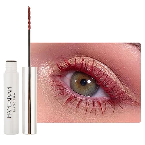 Máscara rojo oscuro resistente al agua, larga duración, extensión de rímel para Navidad, Halloween, fiestas, bodas
