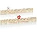 Produktbild com-four® 2X Adventskalender aus Holz (1x mit rotem Stern, 1x mit weißem Stern) - Stern zum Aufstecken - Weihnachtsdekoration - 40 cm