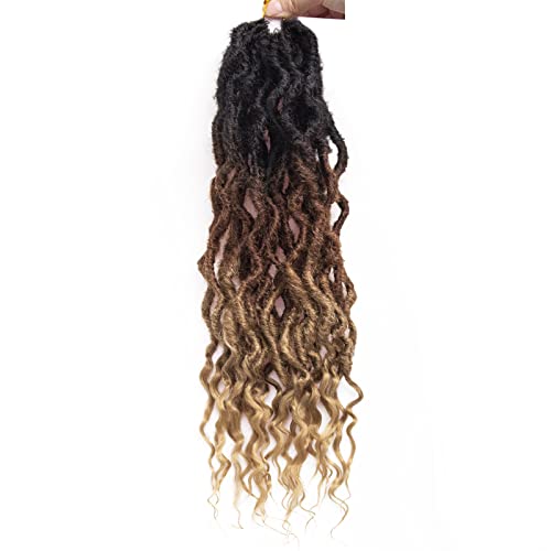 Faux Locs Crochet Hair 24Inch Goddess Locs Crochet Hair, 6Packs Soft Locs Curly Ends Dreadlocks Crochet Locs Synthetic Crochet Braids(Ot30/27, 24'') #TOP6