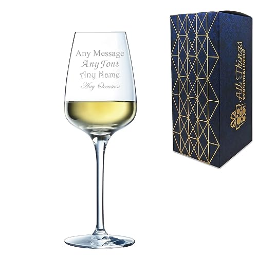 Personalised Engraved Crystal Wine Glass, Sublym 250ml or 8.7oz Small Wine Glass, Gift Boxed, Lead Free, Customise with Any Message, Engraved in The UK