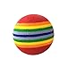Hund und günstig Kaufen-KaariFirefly Lustiger Haustier-Ball zum Beißen von Hunden, Welpen, Katzen, Regenbogenfarben, gestreift, Kauen, interaktives Ball, Bisswiderstand, Spielzeug, Regenbogen S