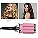 Julymoda 3 Barrel Hair Crimper Digital Ceramic Temperature Adjustable Triple Pipe Hair Wave Waver Curling Iron Tool 25mm
